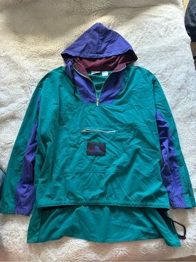 VTG Reebok Above The Rim Hooded Windbreaker Jacket Blue and Purple